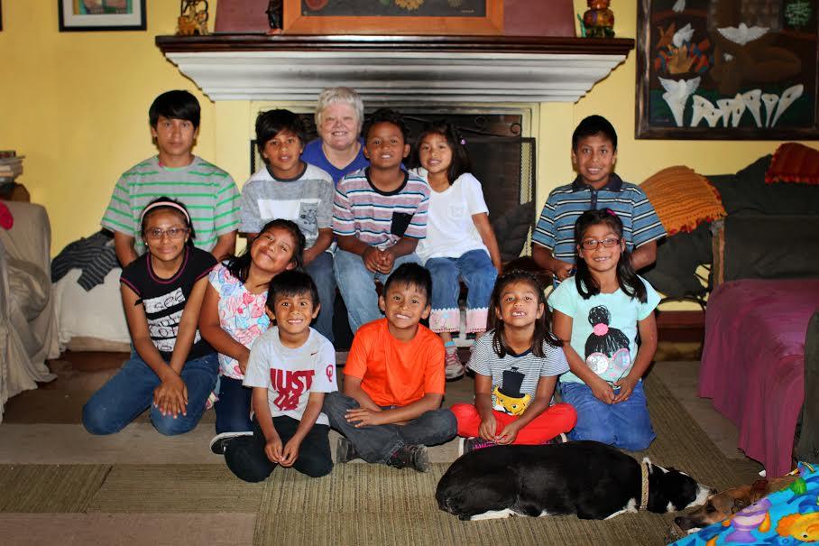 Nancy Bailey with some of the Guatemalan kids she helped.
