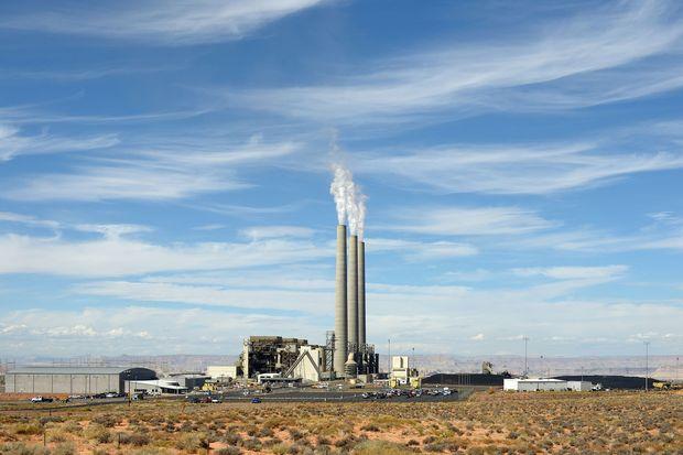 Navajo Generating Station about 4 miles east of Page, Arizona; viewed northwest from SR 98. October 10, 2012  