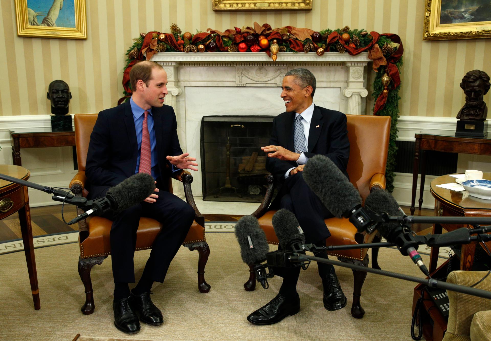 US President Barack Obama meets Britain's Prince William
