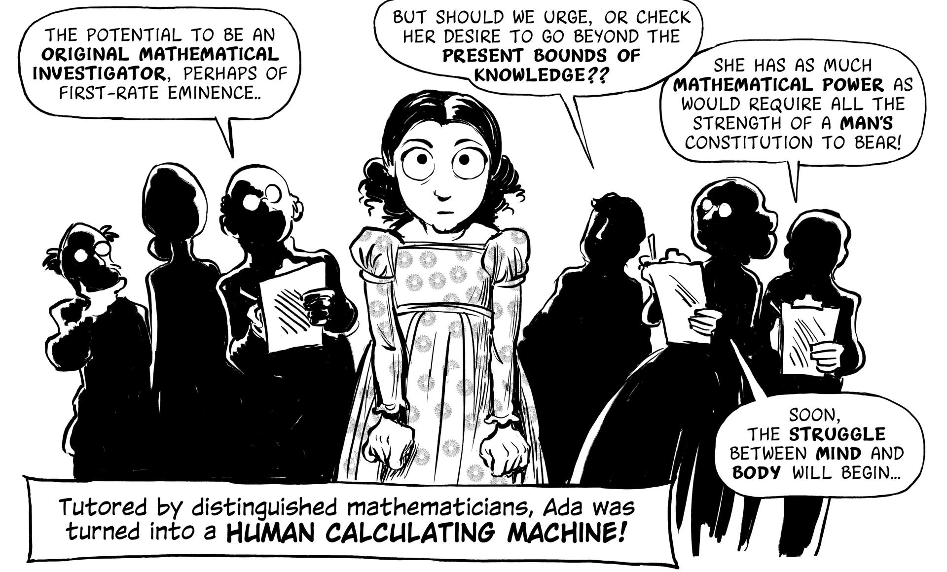 A panel from "The Thrilling Adventures of Lovelace and Babbage" graphic novel.