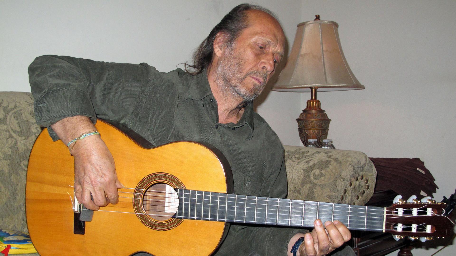 Paco de Lucia in the Green Room at the Paramount Theater in Boston on April 11, 2012.