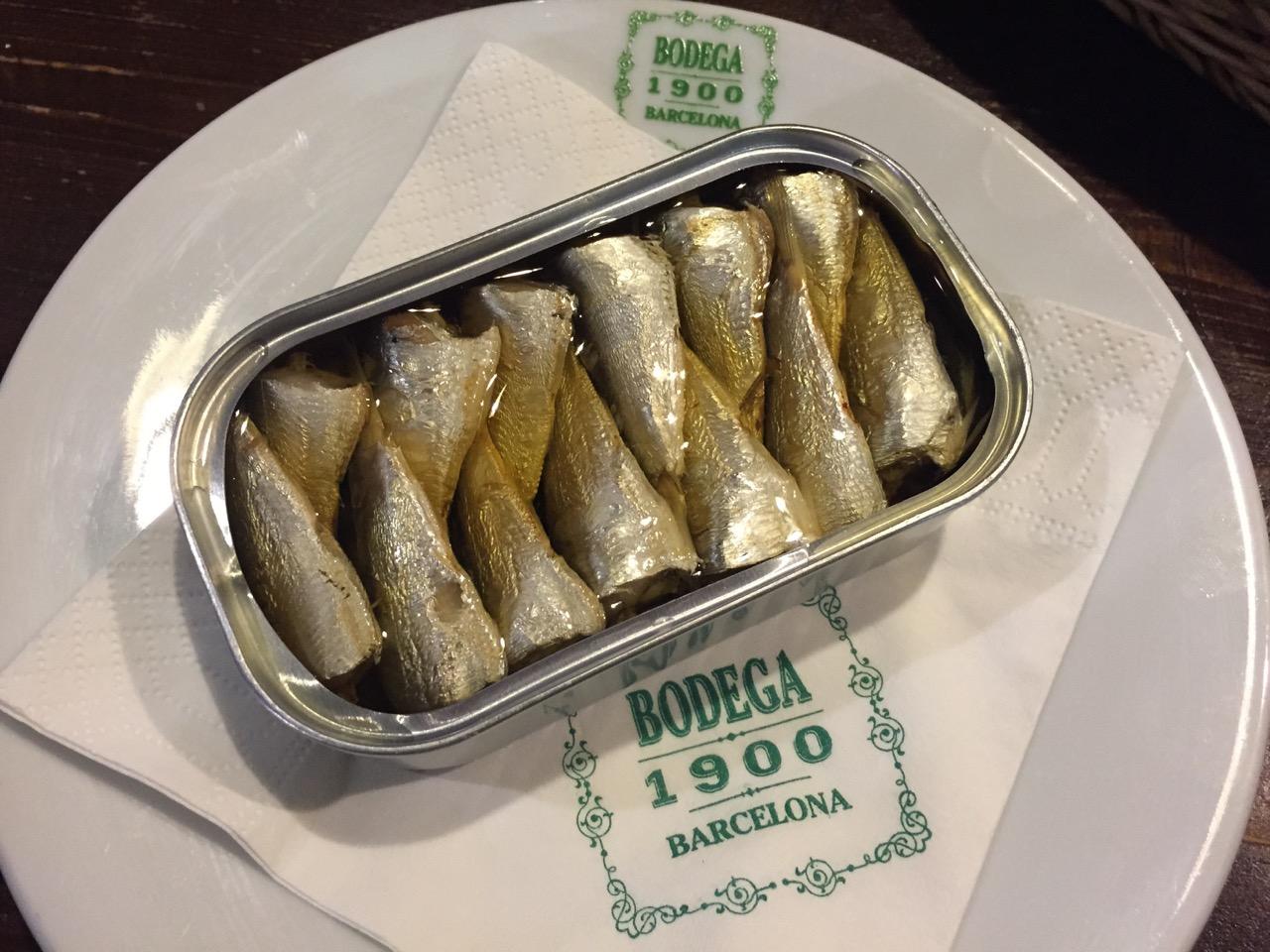 Sardines usually come in oil and vinegar, they're just beautiful, briny, full of that sort of rich oily, unctuousness.