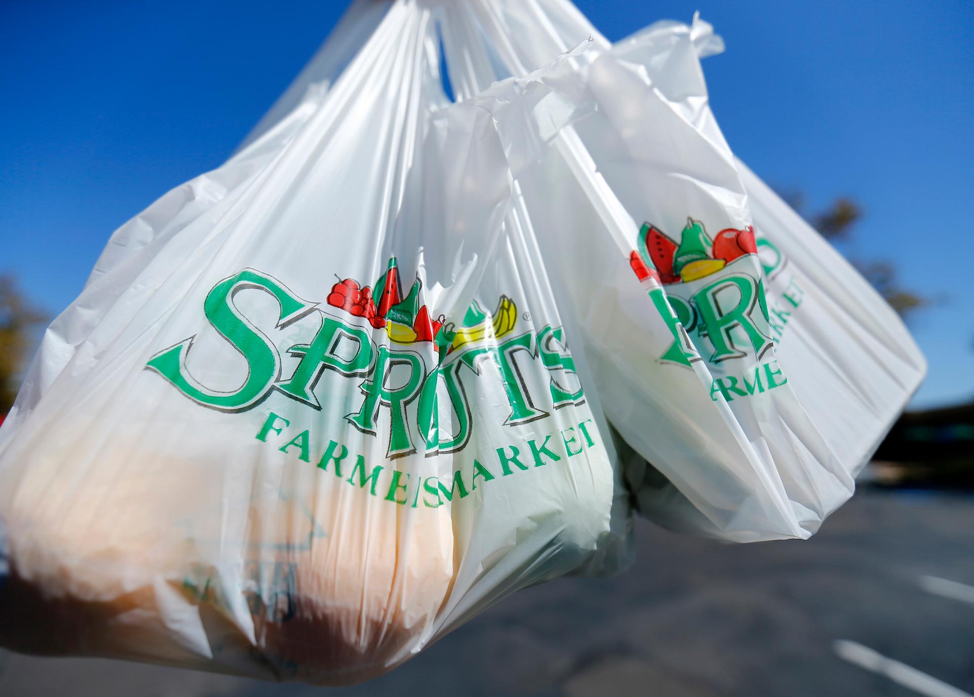 Groceries in plastic bags