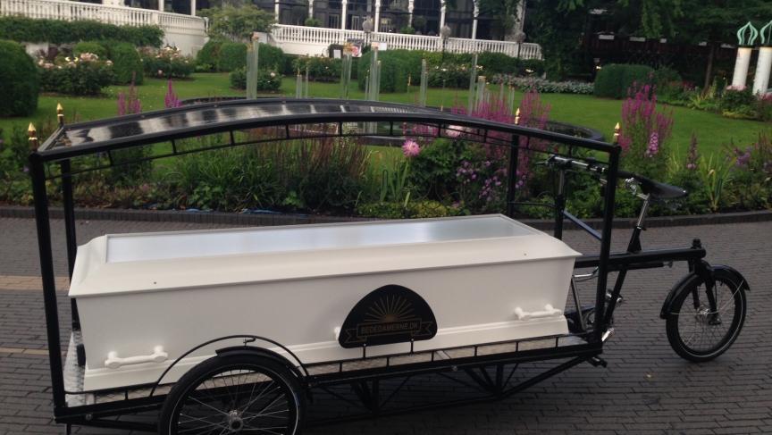 Sille Kongstad's bicycle-powered hearse.