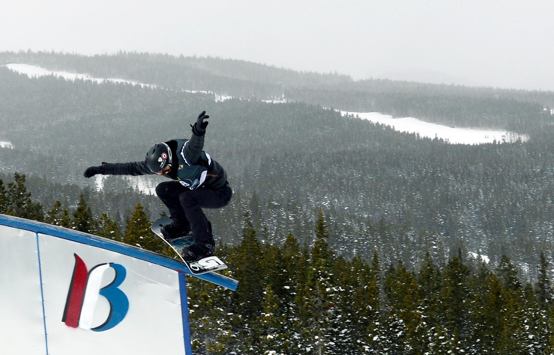 Shaun White competes during slopestyle qualifying for the US Grand Prix at Breckenridge Ski Resort in Colorado.