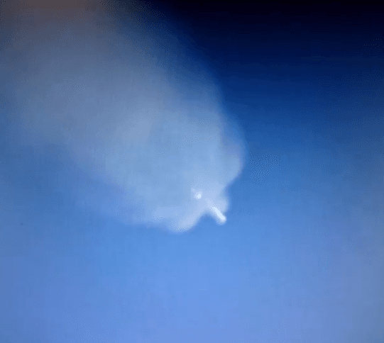 Screenshot of SpaceX rocket breakup