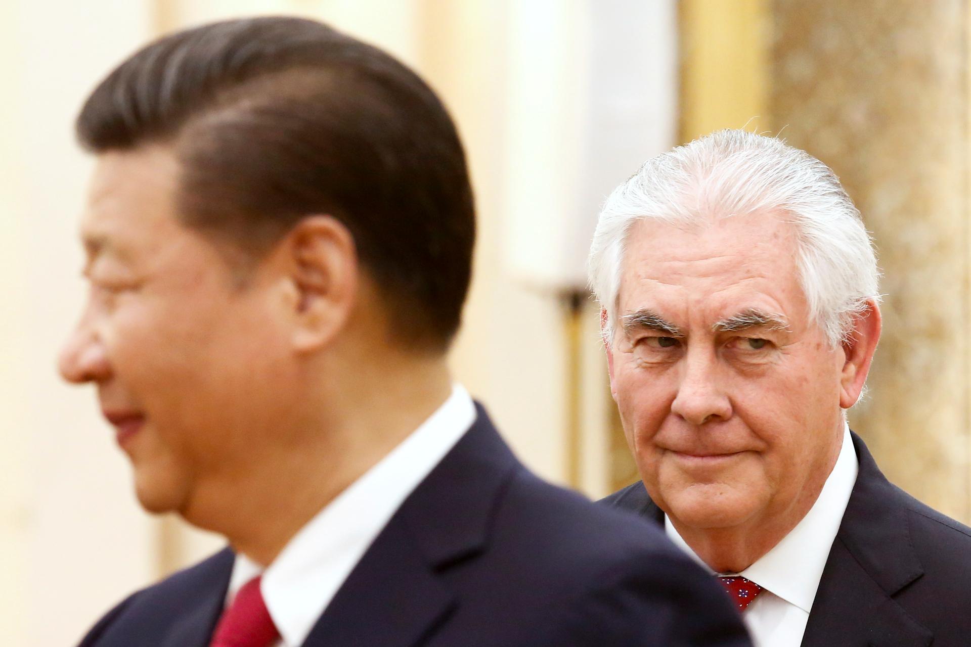 China's President Xi Jinping meets US State of Secretary Rex Tillerson