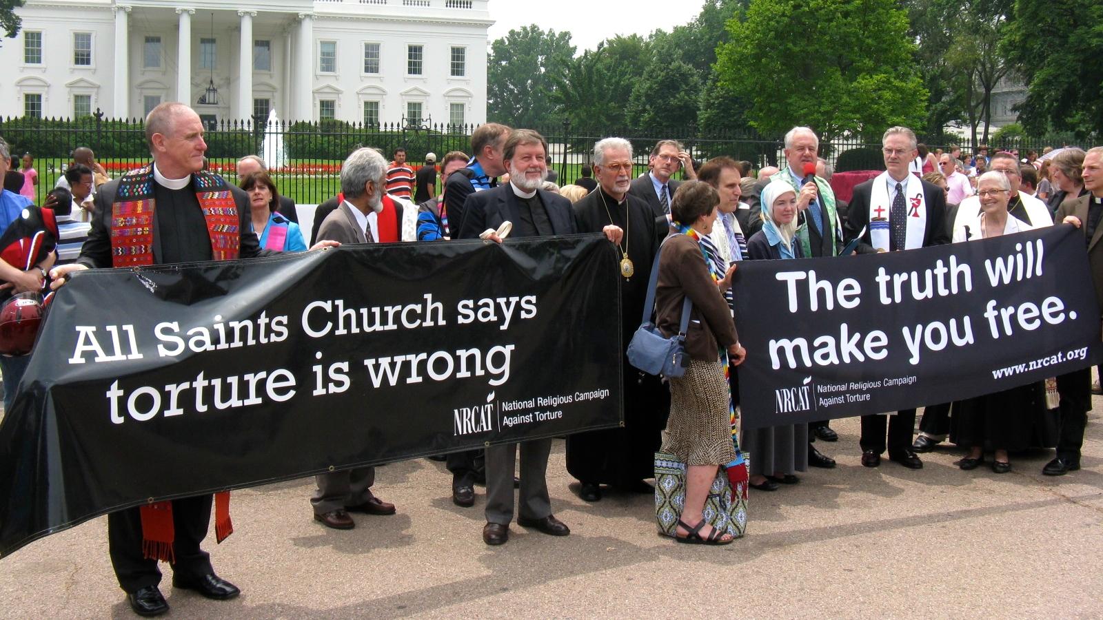 Supporters of the National Religious Campaign Against Torture attended a rally outside the White House in 2009.  