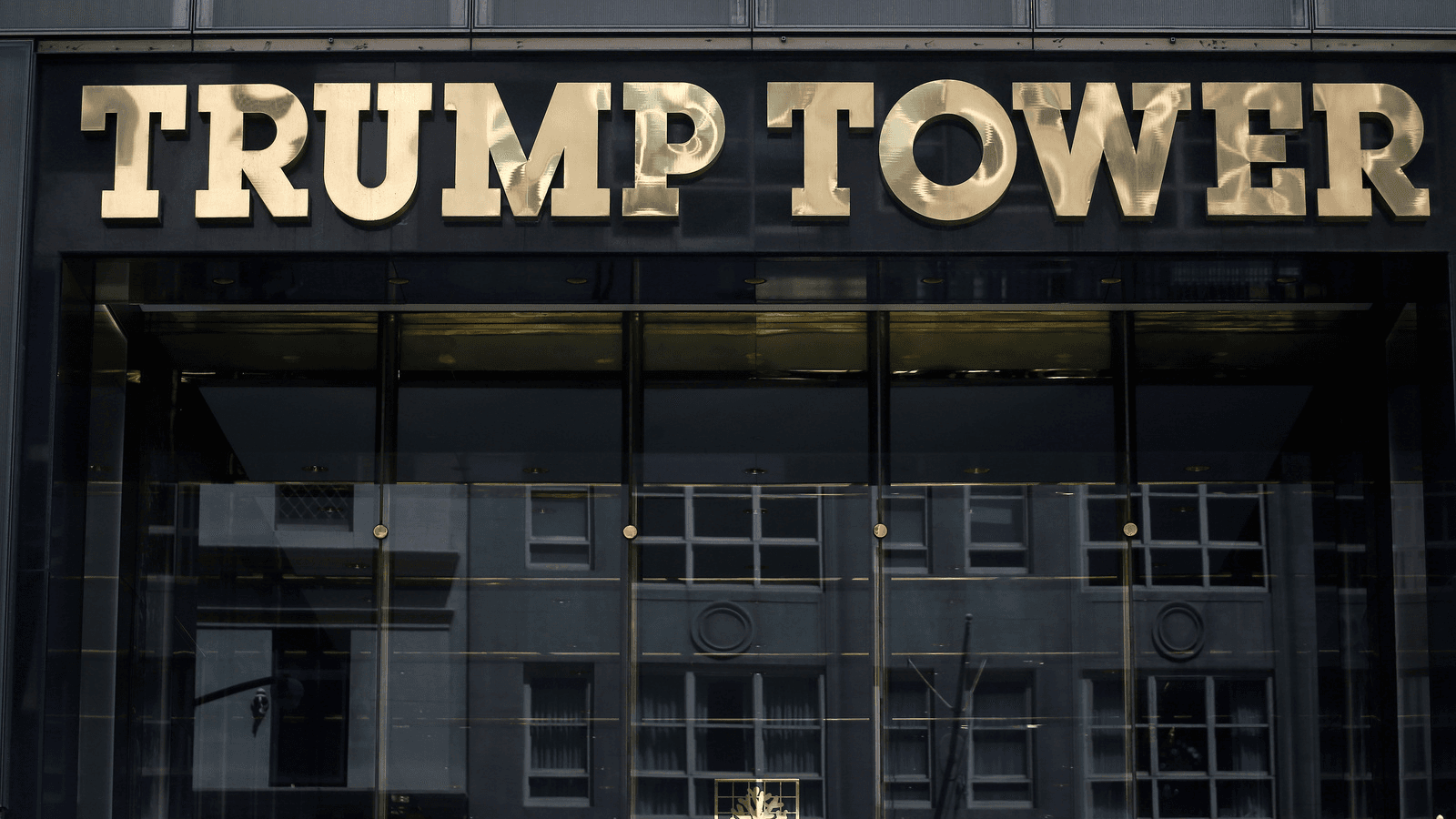 The Trump Tower logo is pictured in New York, May 23, 2016.