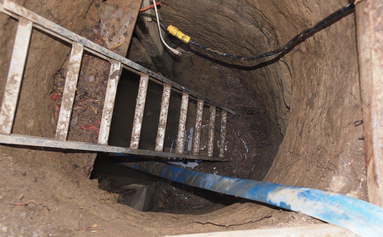 A view from the entrance of the tunnel discovered by Toronto police.
