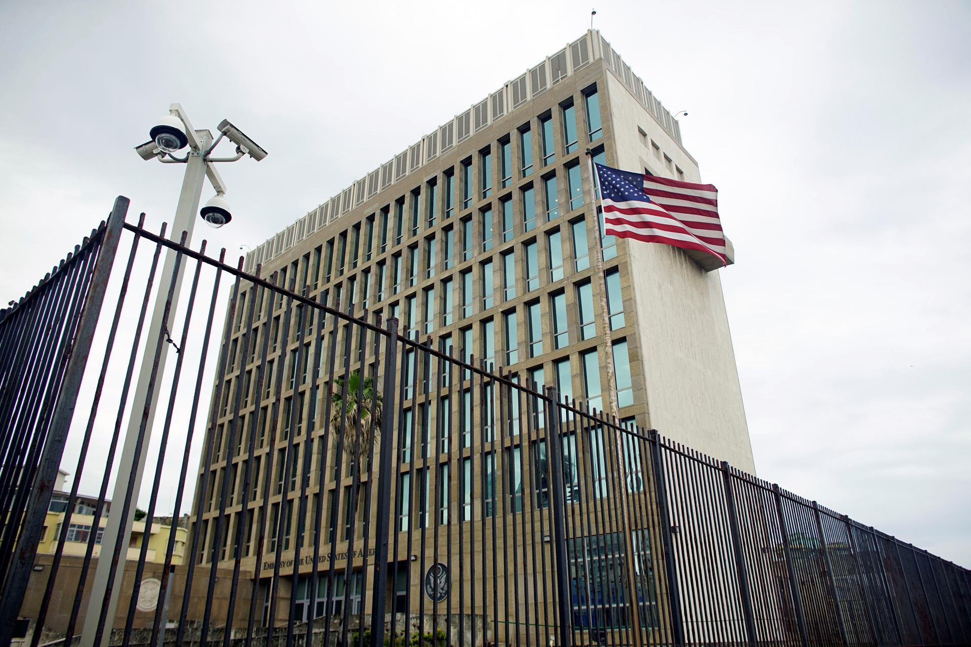 An exterior view of the US Embassy in Havana, Cuba