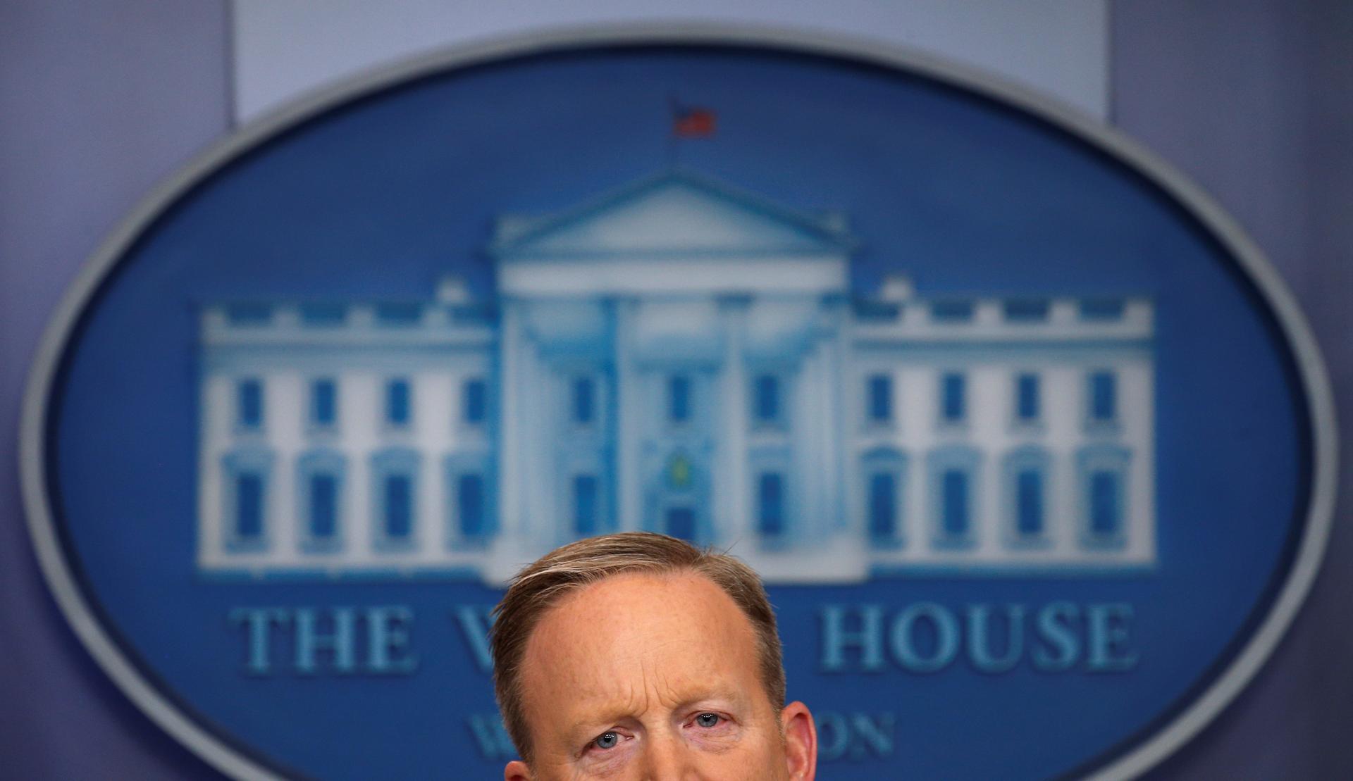 White House spokesman Sean Spicer holds a press briefing at the White House