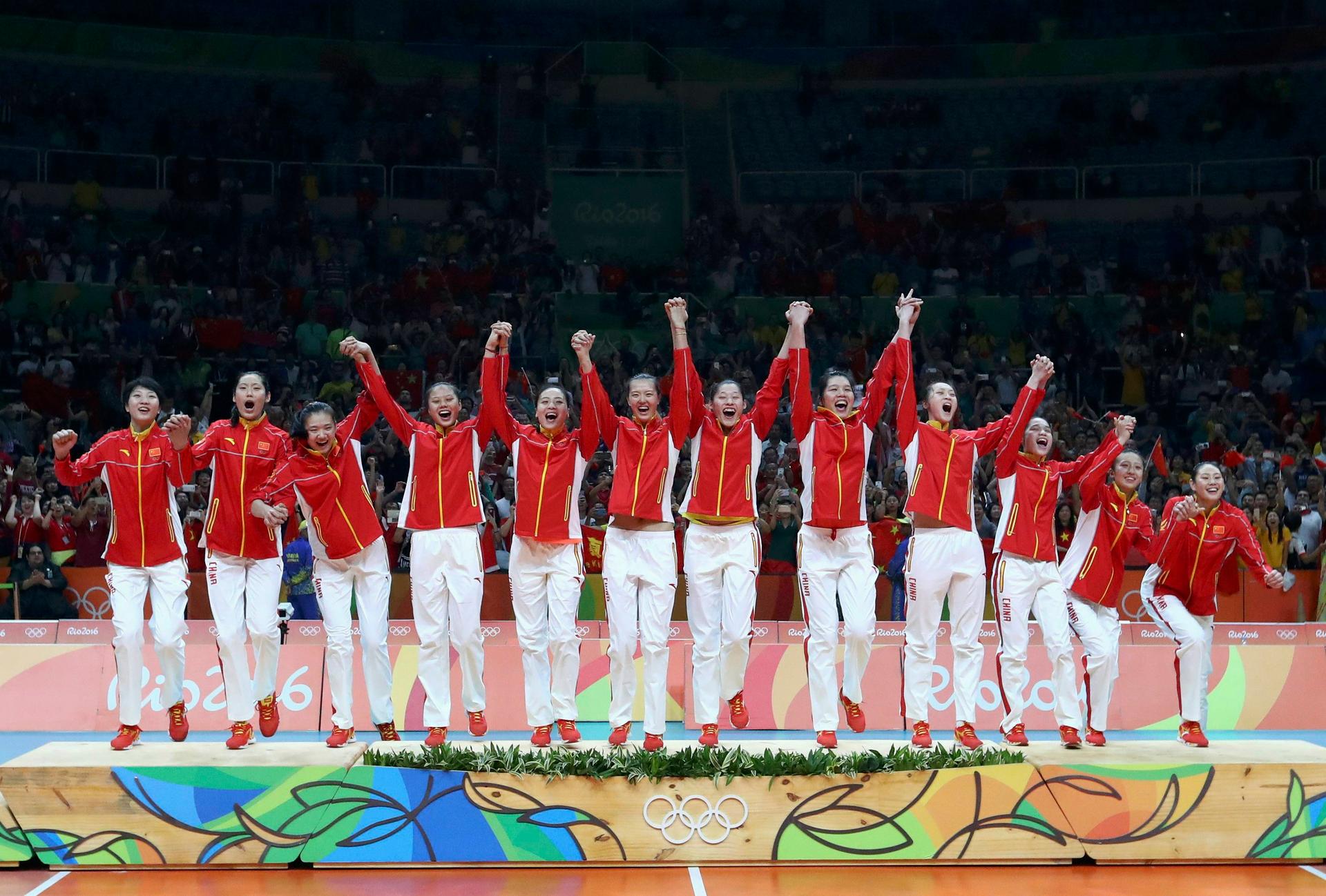 China's gold medal-winning Olympic volleyball team