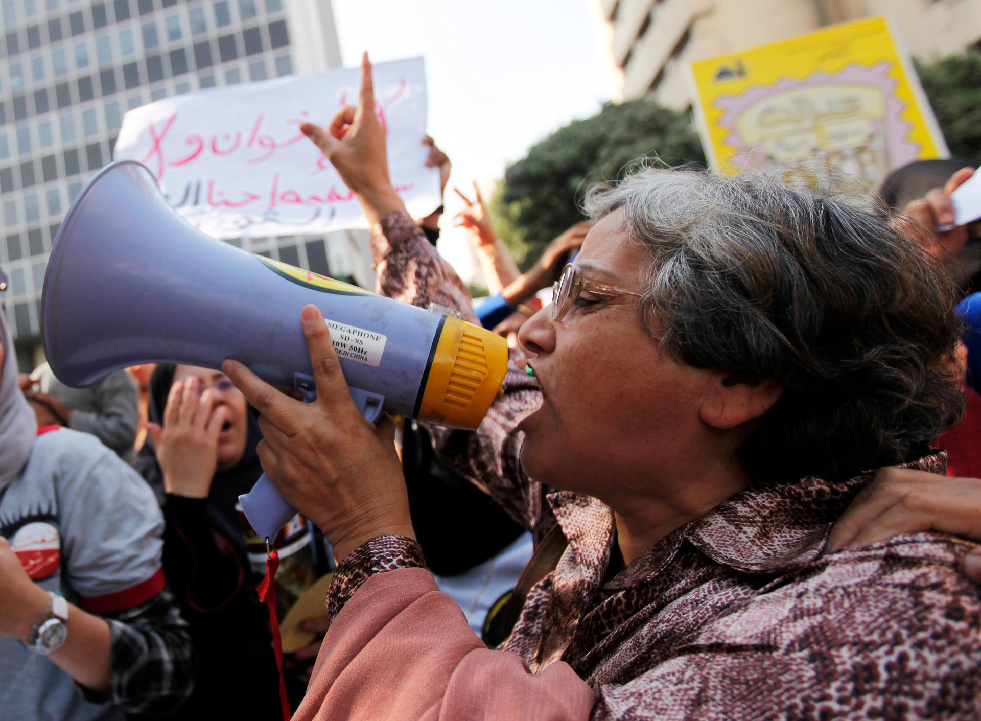 Women protest during the Arab Spring
