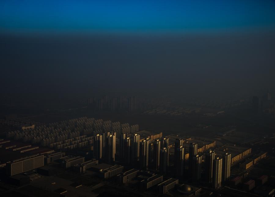 A city in northern China shrouded in haze, Tianjin, China, 10 December 2015.