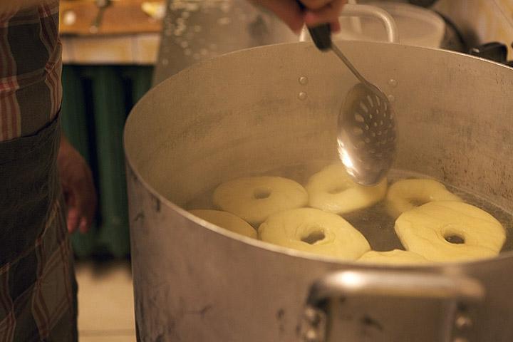 Boiling bagels in Yalta Restaurant, October 15, 2010.