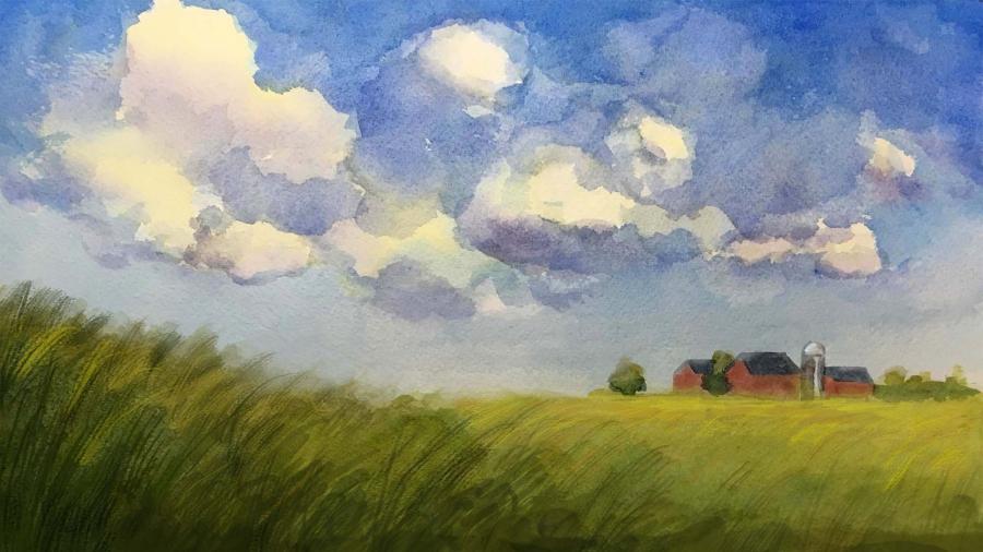 Painting of prairie