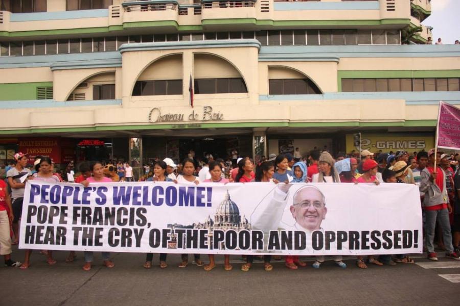Social justice marchers in Manila on January 15, 2015.