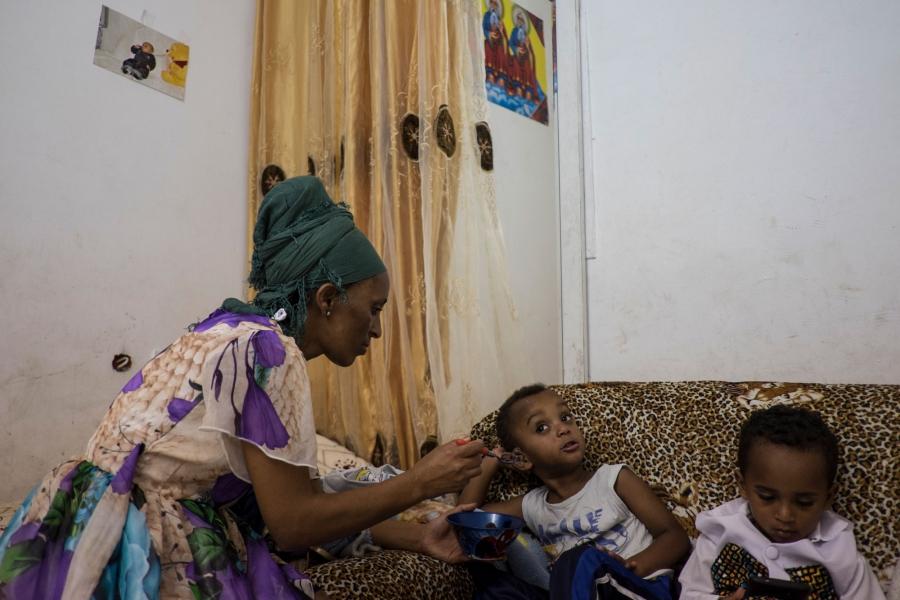 Brkitay Gebru wakes every morning at dawn to care for her children.