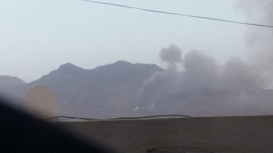 Explosion following air strike on Sanaa, Yemen
