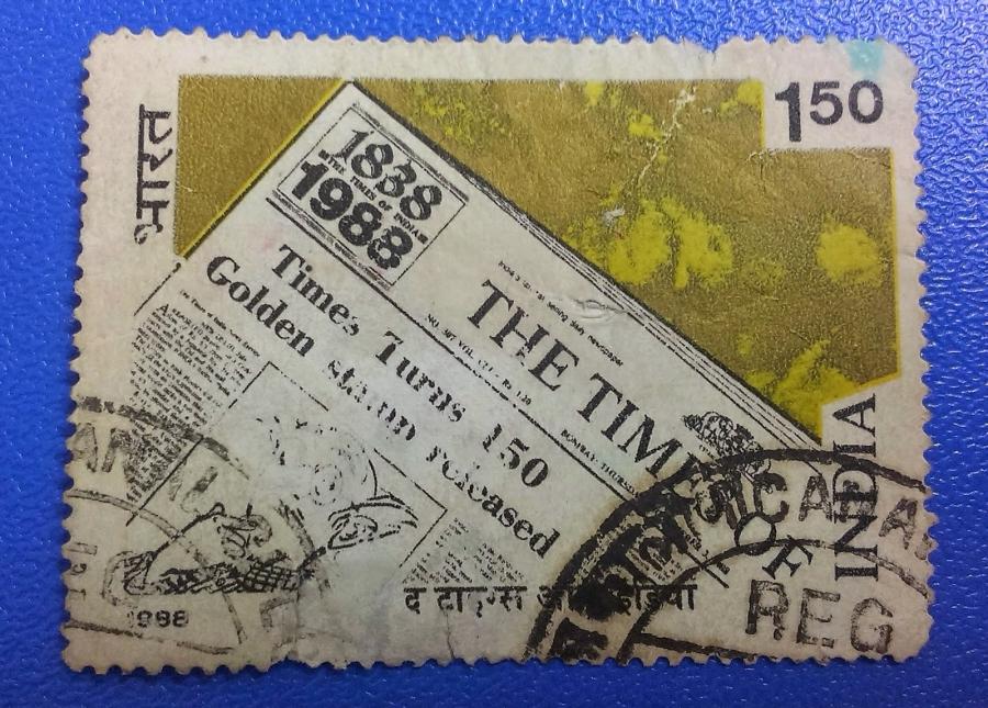 In 1988, the Indian Postal Service issued a stamp commemorating the 150th anniversary of The Times of India, the home of The Common Man.
