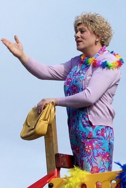 Jón Gnarr, then-mayor of Reykjavik, dressed in drag at the head of the Gay Pride 2010 march through Reykjavik