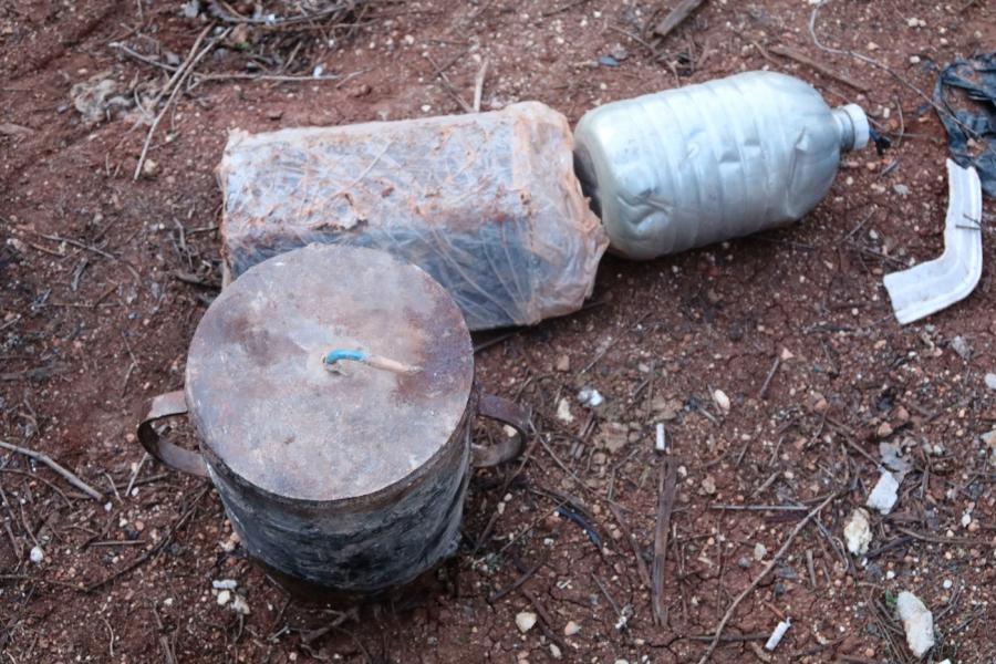 An improvised explosive device left behind by ISIS in the northern Syrian town of al-Bab.