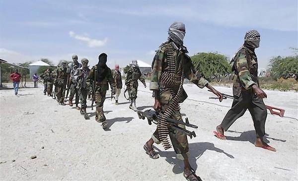 Members of Al Shabaab on patrol