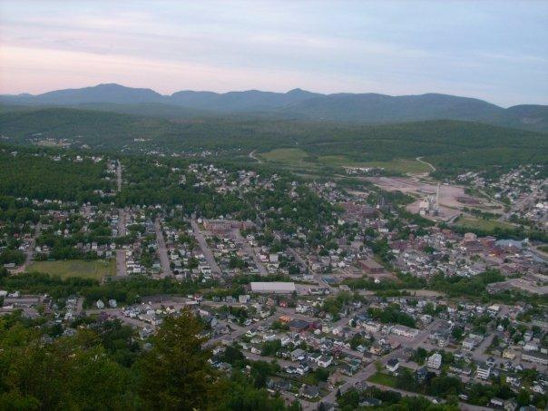 Berlin, New Hampshire as seen from above. 