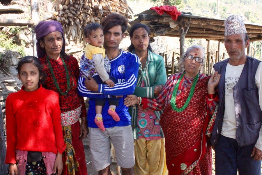 Bishnu Pande with her in-laws