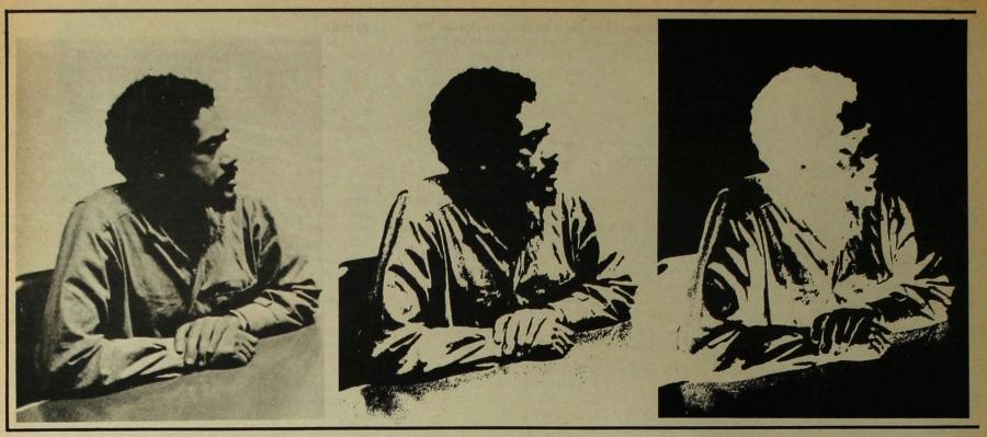 A stylized portrait of Bobby Seale