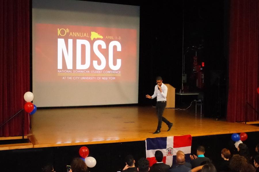 Deivis Ventura at the National Dominican Student Conference at City College of New York.