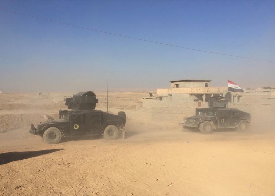 Iraqi special forces head to the front line in Mosul.