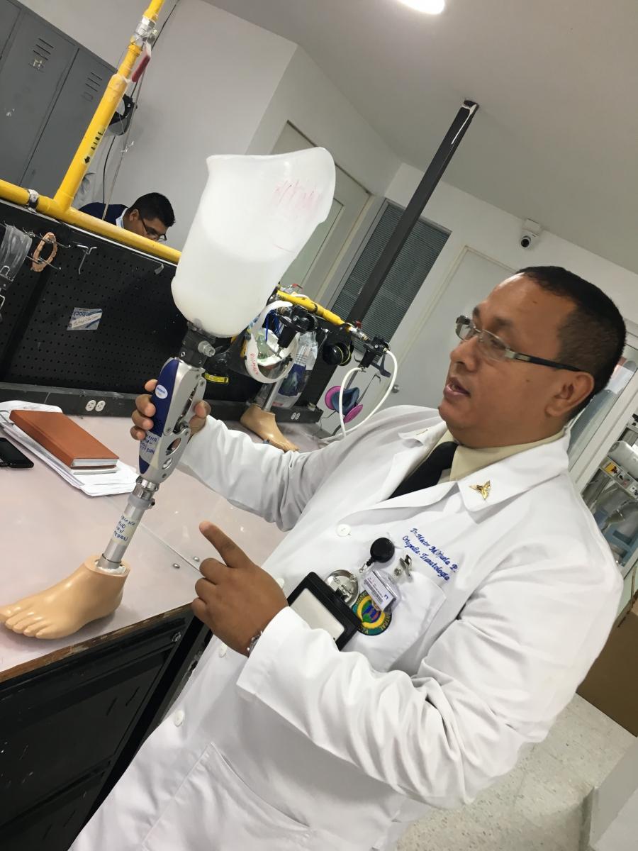 Colonel Héctor Orjuela is the director of Amputee and Prosthetics Services at the Central Military Hospital in Bogotá.