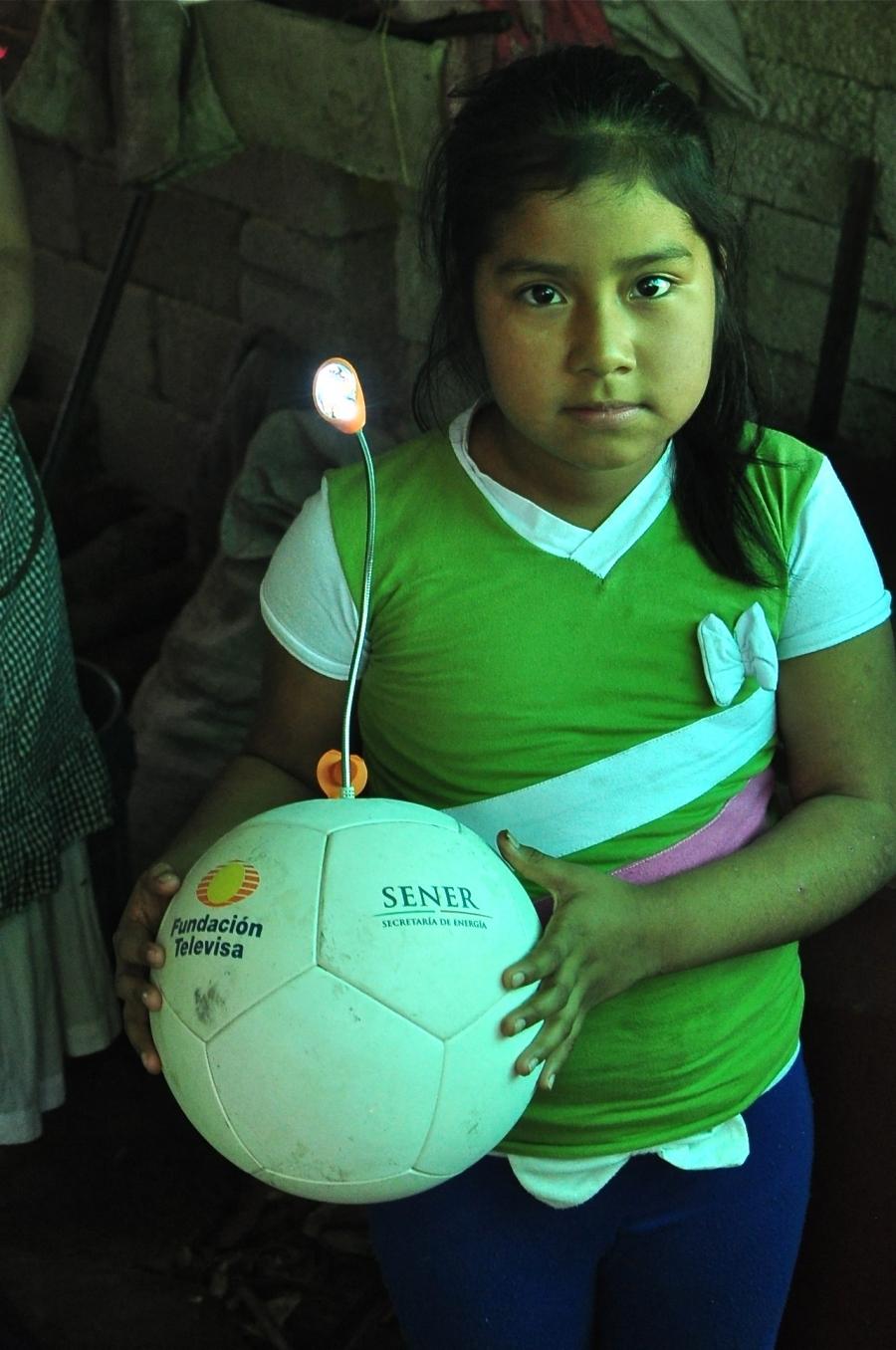 Dora Natalia Antonio Ramos, 7, was the only Soccket recipient interviewed whose ball and lamp still worked well.
