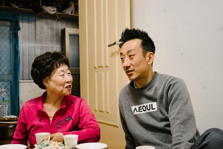Kim Sook-nyeon and her son Layne Fostervold spend a lot of time together at home in Seoul. The way she takes care of me, he says, I can tell that she's my mother.