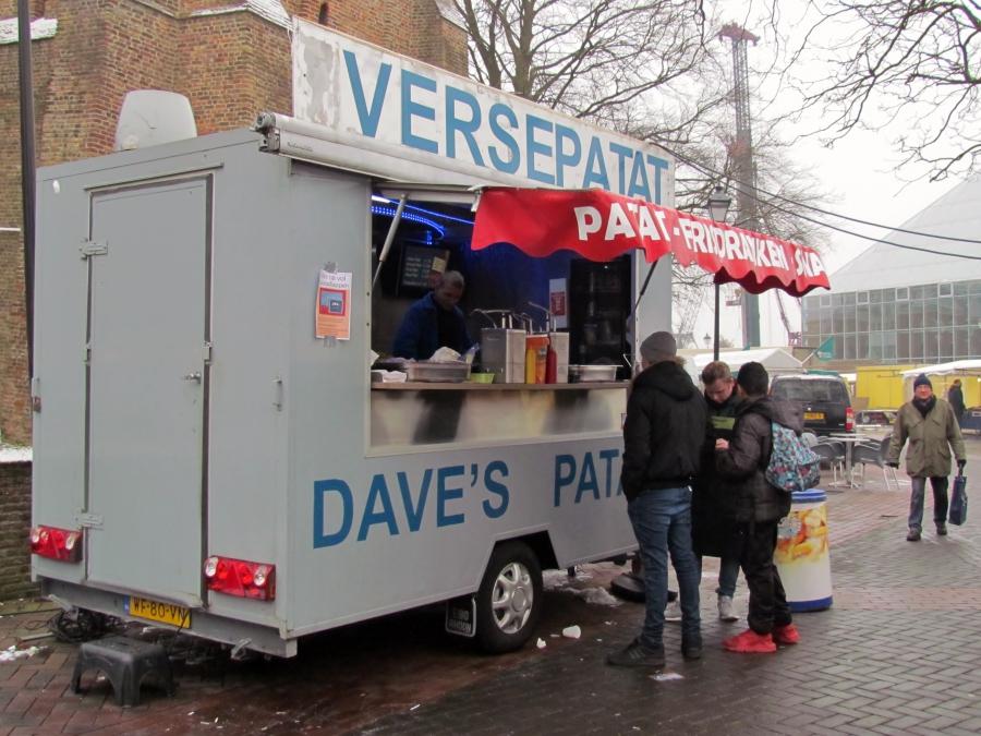 PVV voter Dave lost his job as a welder a few years back. Now he sells fries from this food truck. 