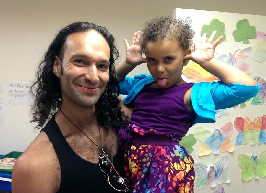 Dmitriy Goldin and his daughter, a student at Bright Minds Center in New York City.