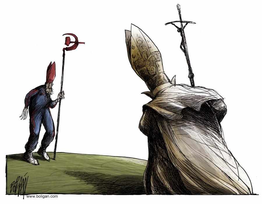 Drawn during Pope Benedict's visit to Cuba in 2012. He was the second Pope to visit Communist Cuba