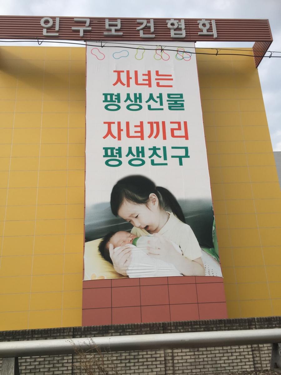 A government-sponsored ad encourages families to have more children in South Korea