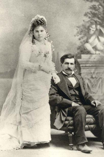 Hadji Ali and his bride in the late 1800s.