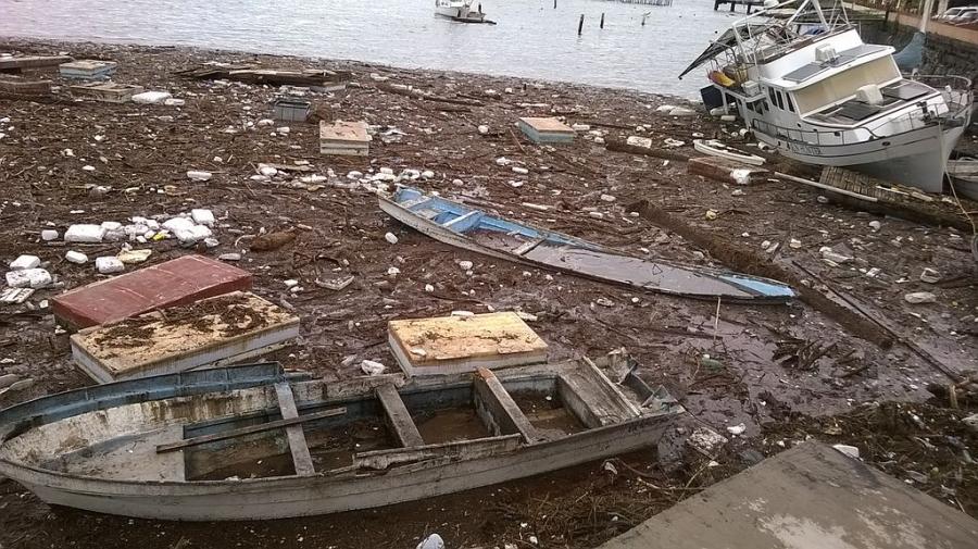 Damage in Santa Rosalia, Baja California Sur, following Hurricane Odile