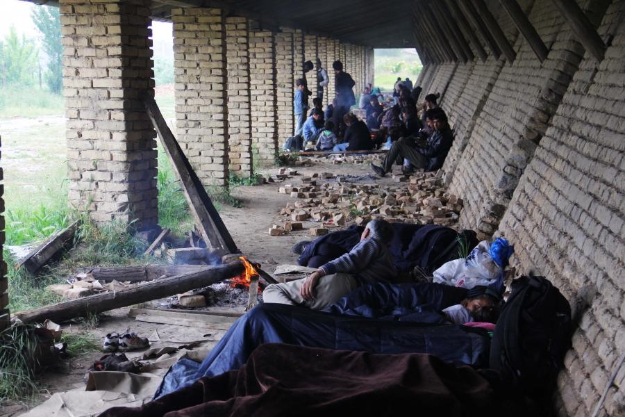 Migrants from Syria, Iraq, Afghanistan, Pakistan and Eritrea seek refuge at an abandoned brick factory near the Serbian-Hungarian border.