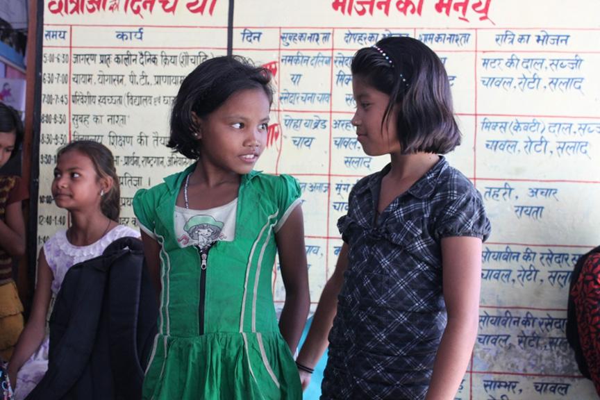 Young girls at the Kasturba Gandhi school.