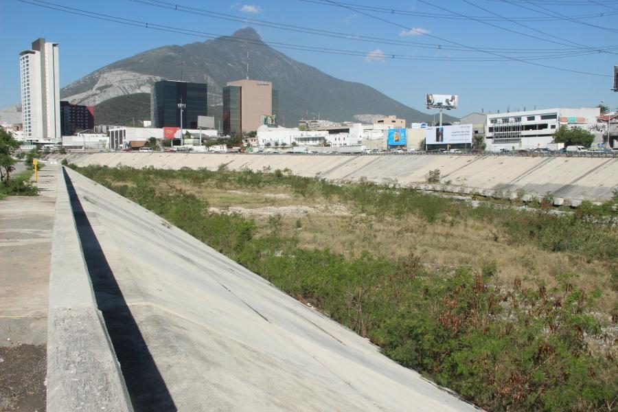 The Santa Catarina River in Monterrey runs dry most of the year. The riverbed used to be filled with stalls, vendors and athletic fields, prior to Hurricane Alex.