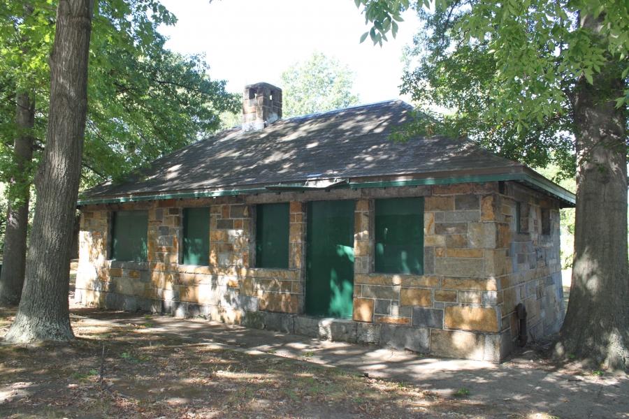The Duck House, a disused building on the Emerald Necklace