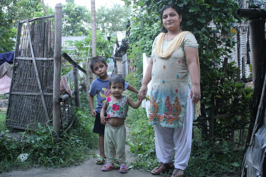 Sita Adhikari and kids