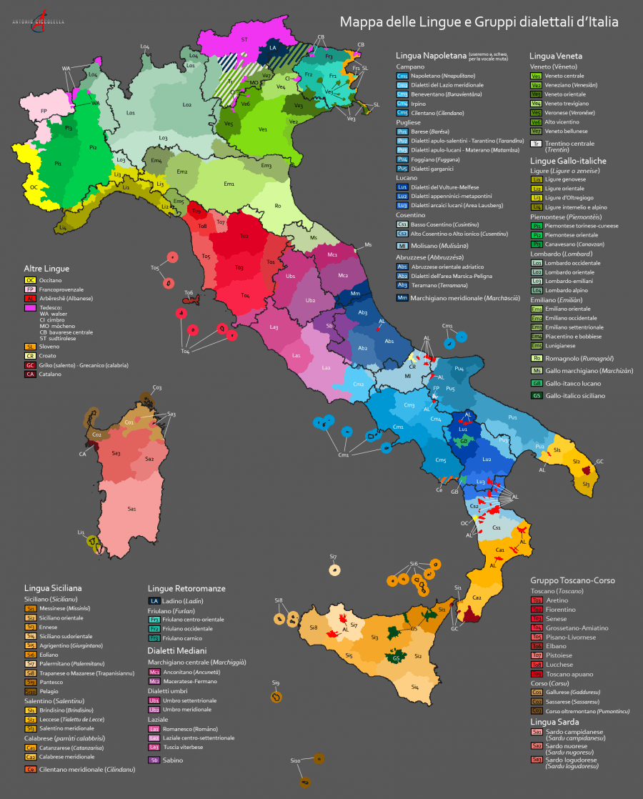 Italian dialect Map