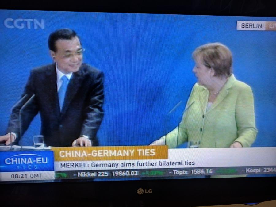 Chinese Premier Li Keqiang and German Chancellor Angela Merkel hold a news conference, 5-31-17.