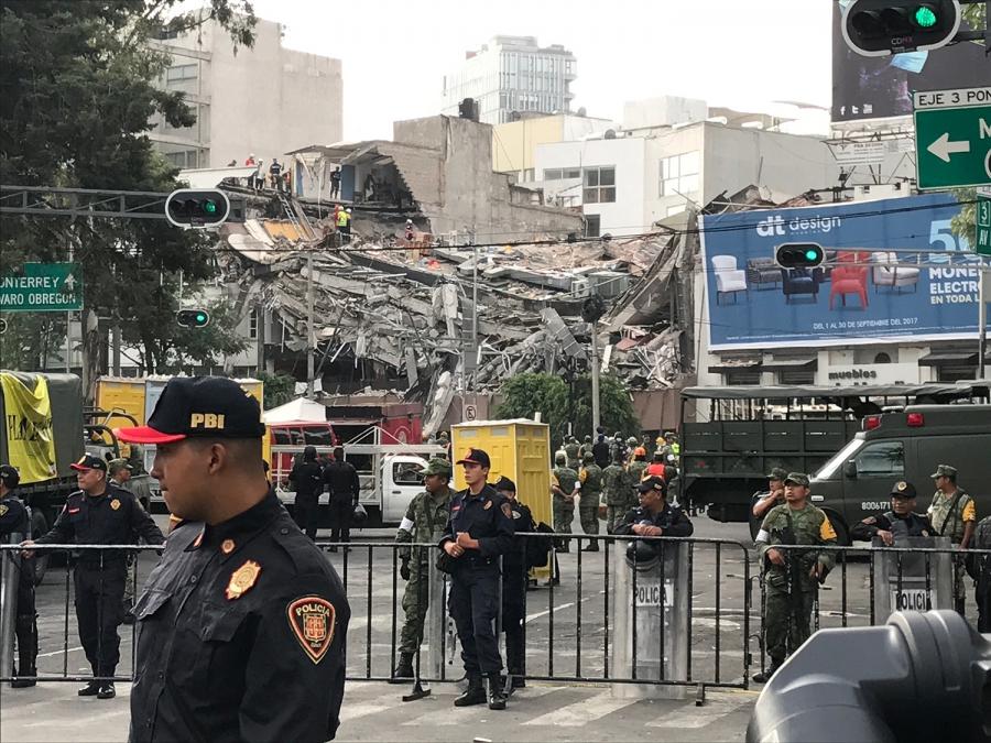 The Mexican government estimates about 40 buildings collapsed in Mexico City following the 7.1 earthquake.